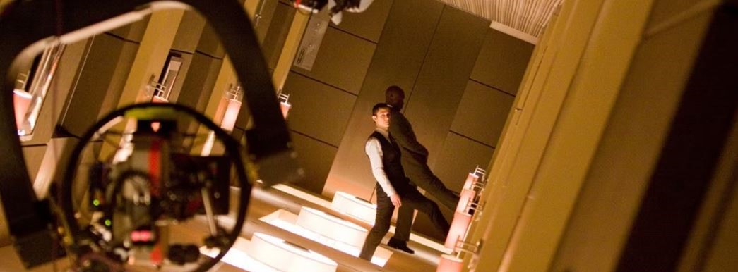 Christopher Nolan en el set de grabación de Inception